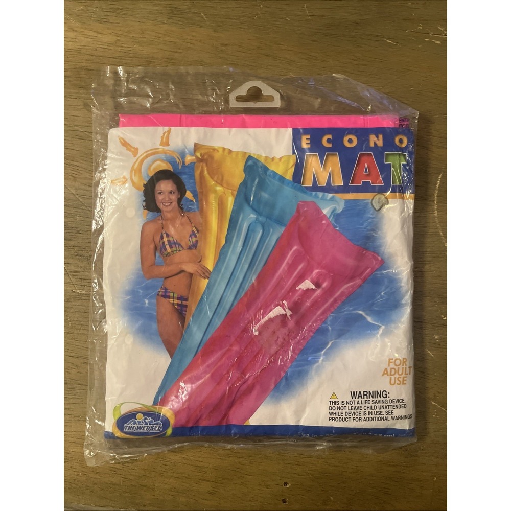 Vintage INTEX The Wet Set Econo Mat Inflatable Pool Air Mat Float 72 x 27" NEW‎
